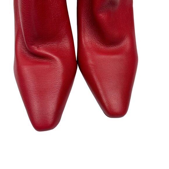 JESSICA SIMPSON Womens Red Timea Pointed Toe Block Heel Leather Booties 5.5 M - Picture 7 of 10